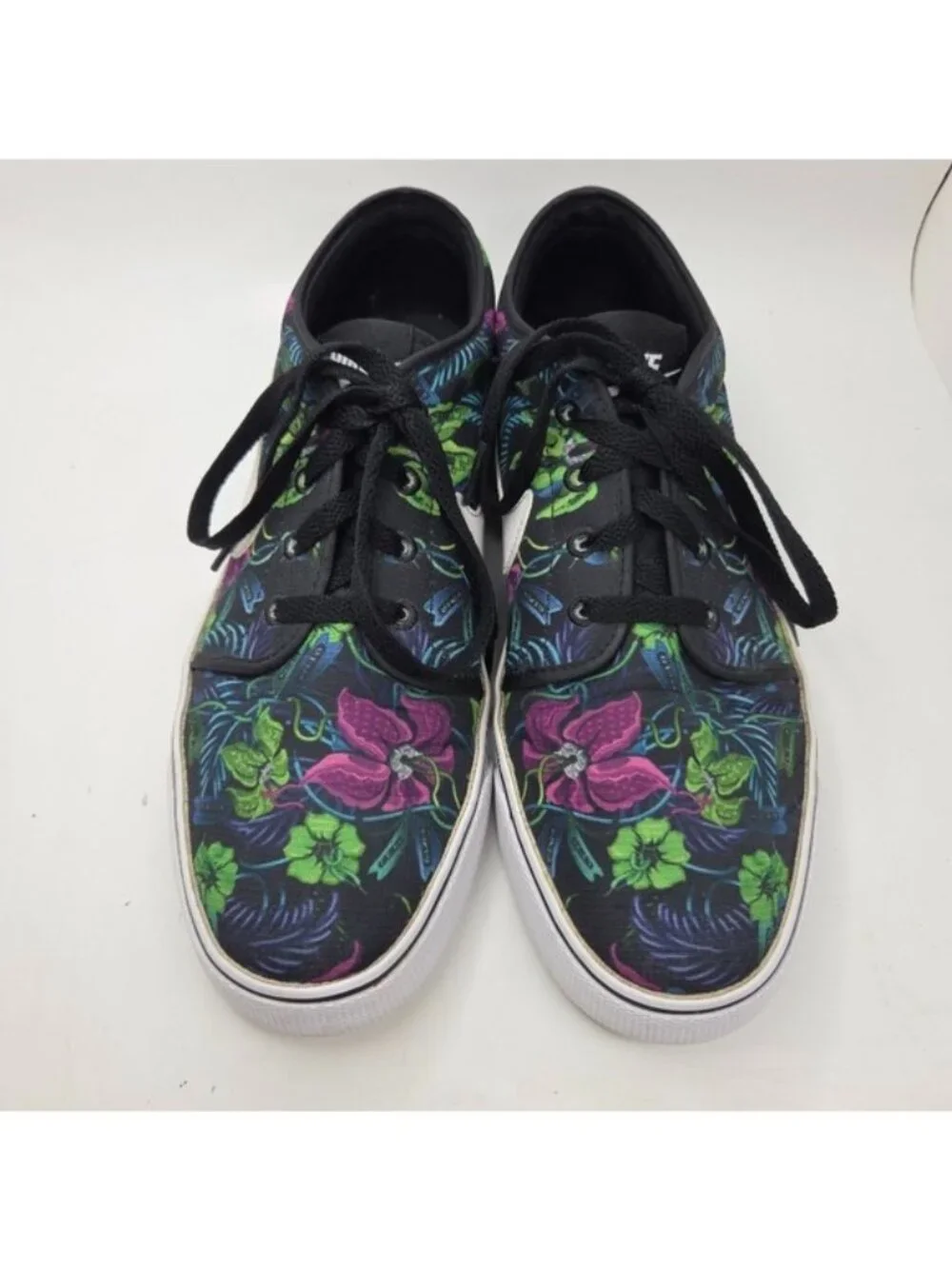 Nike Toki Low Black Floral Textile Smoky Lotus Shoes Sneakers Men's Size 9.5